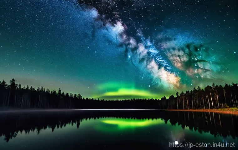 에스토니아에서 UFO 목격담과 미스터리한 사건 - **Prompt 1: Mystical Estonian Night Sky Encounter**
    "A breathtaking wide shot of a pristine, anc...