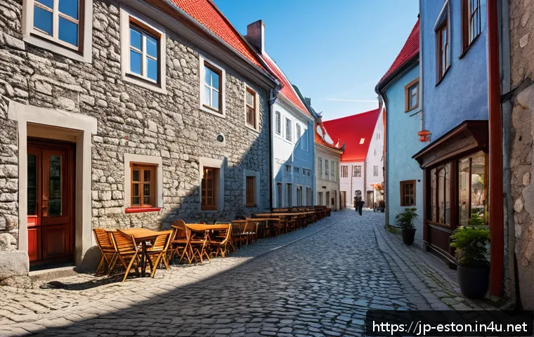 에스토니아에서 볼 수 있는 북유럽 건축 양식 - A picturesque medieval street scene in Tallinn&rsquo;s Old Town, featuring cobblestone roads and historic ...