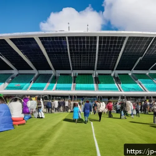 에스토니아에서 가장 큰 스타디움 및 스포츠 경기장 - A vibrant scene outside Estonia&rsquo;s largest stadium in Tallinn during a sunny weekend afternoon, showi...