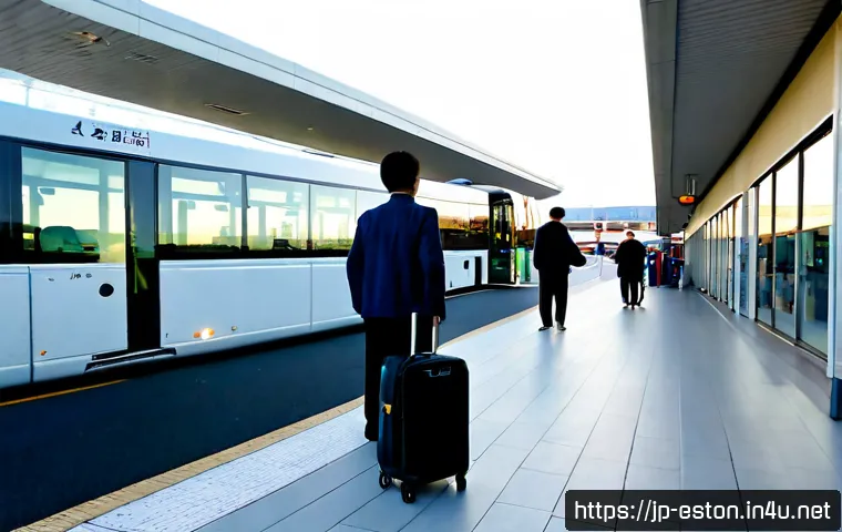 탈린 공항에서 시내 이동 방법 - Photorealistic wide-angle scene outside Tallinn Airport arrivals area, a modern city bus waiting at ...